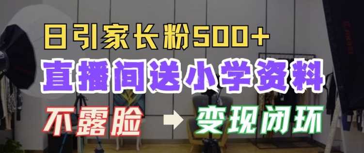 直播间送小学资料，每天引流家长粉500+，变现闭环模式【揭秘】-4158创业网