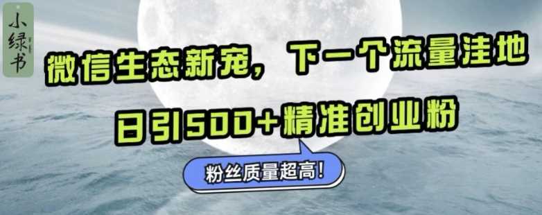 微信生态新宠小绿书：下一个流量洼地，日引500+精准创业粉，粉丝质量超高-4158创业网
