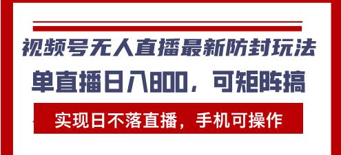 （13377期）视频号无人直播最新防封玩法，实现日不落直播，手机可操作，单直播日入…-4158创业网