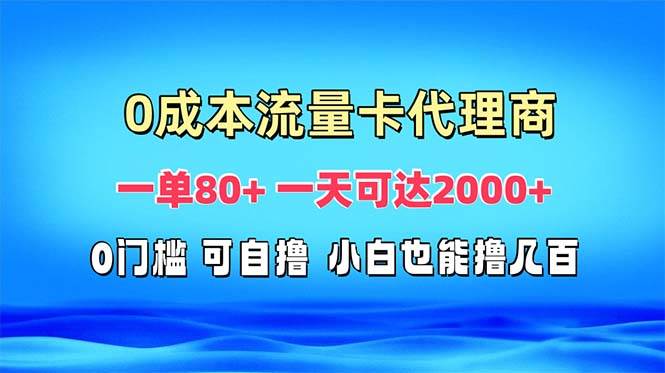 （13391期）免费流量卡代理一单80+ 一天可达2000+-4158创业网