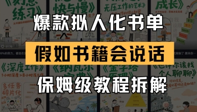 最新爆款拟人化书单玩法，假如书籍会说话，保姆级教程-4158创业网