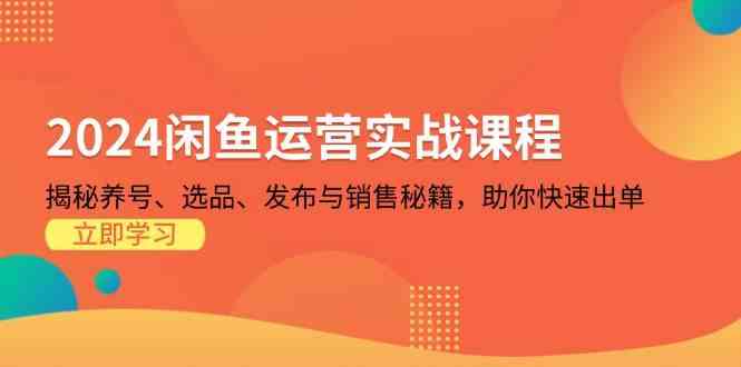 2024闲鱼运营实战课程：揭秘养号、选品、发布与销售秘籍，助你快速出单-4158创业网
