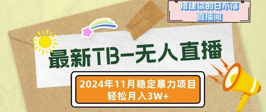 【最新TB-无人直播】11月最新，打造你的日不落直播间，轻松月入过W【揭秘】-4158创业网