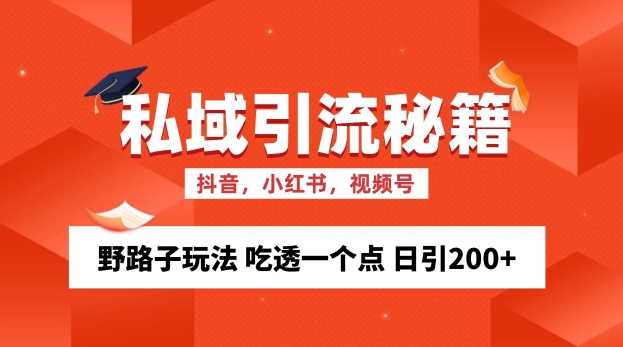 私域流量的精准化获客方法 野路子玩法 吃透一个点 日引200+ 【揭秘】-4158创业网