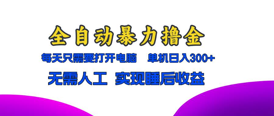 （13186期）全自动暴力撸金，只需要打开电脑，单机日入300+无需人工，实现睡后收益-4158创业网