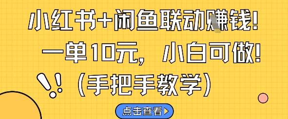 小红书+闲鱼联动挣钱，一单10元，小白可做-4158创业网