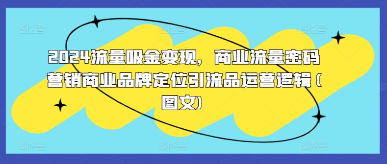2024流量吸金变现，商业流量密码营销商业品牌定位引流品运营逻辑(图文)-4158创业网