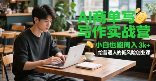 AI商单写作实战营，小白也能周入3k+，给普通人的低风险创业课-4158创业网