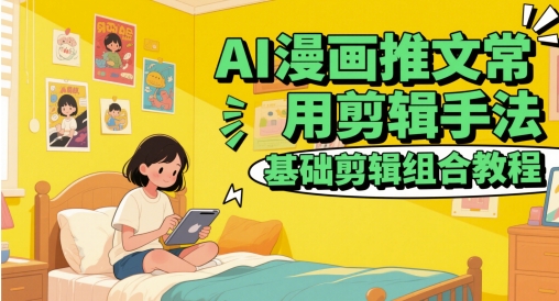 AI漫画推文常用剪辑手法，基础剪辑组合教程-4158创业网