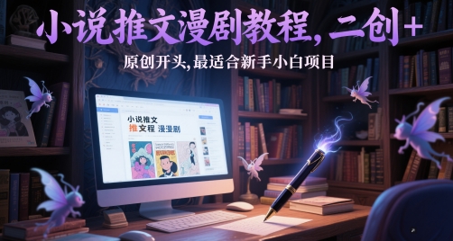 小说推文漫剧教程，二创+原创开头，最适合新手小白项目-4158创业网