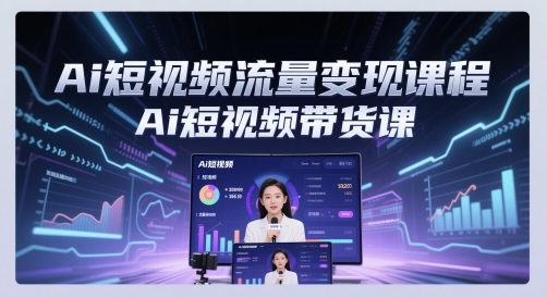 Ai短视频流量变现课程，Ai短视频带货课-4158创业网