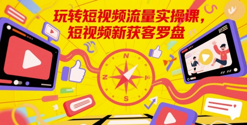 玩转短视频流量实操课，短视频新获客罗盘-4158创业网