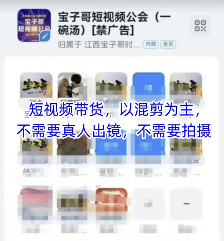宝子哥头部团队短视频带货，以混剪为主，不需要真人出镜，不需要拍摄【更新】-4158创业网