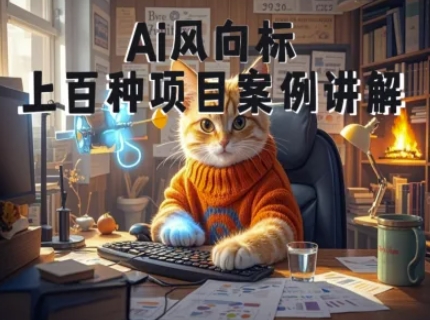 Ai风向标-附100种项目案例玩法-0基础小白到大神ai视频商业应用教学-4158创业网