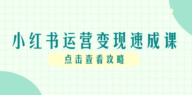 小红书运营变现速成课，账号搭建到暴力起号，个人IP全流程指南-4158创业网