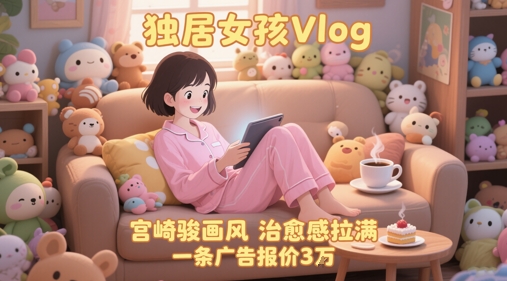 单个账号涨粉71W！用AI制作独居女孩Vlog，宫崎骏画风，治愈感拉满，一条广告报价3W-4158创业网