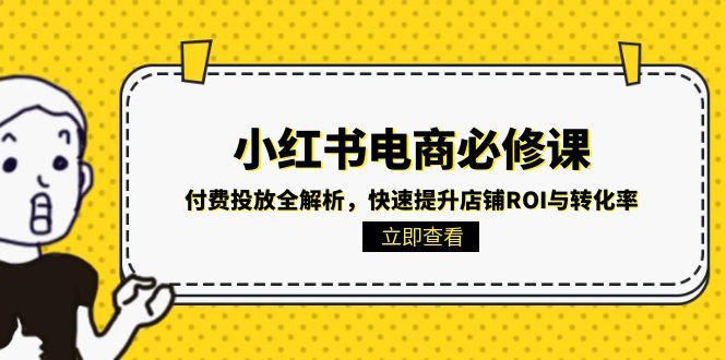 小红书电商必修课：付费投放全解析，快速提升店铺ROI与转化率-4158创业网