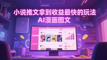 小说推文拿到收益最快的玩法，AI漫画图文-4158创业网