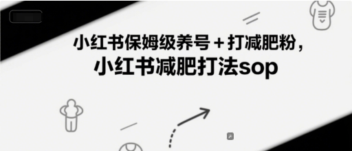 小红书保姆级养号+打减肥粉，小红书减肥打法sop-4158创业网