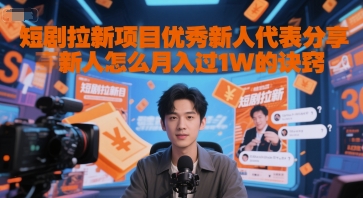短剧拉新项目优秀新人代表分享新人怎么月入过1W的诀窍-4158创业网