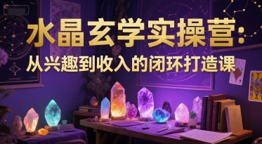 水晶玄学实操营：从兴趣到收入的闭环打造课-4158创业网