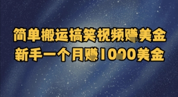 简单搬运搞笑视频挣美金，新手一个月入1k美金-4158创业网