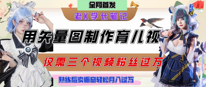 用矢量图制作育儿知识，条条爆款，每条点赞破万，实操仅需10分钟，卖育儿资料轻松月入过1W-4158创业网