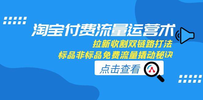 淘宝付费流量运营术，拉新收割双链路打法，标品非标品免费流量撬动秘诀-4158创业网