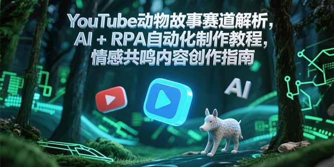 YouTube动物故事赛道解析，AI+RPA自动化制作教程，情感共鸣内容创作指南-4158创业网