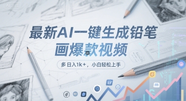 最新AI一键生成铅笔画爆款视频，多平台分发，日 入1k+，小白轻松上手【揭秘】-4158创业网