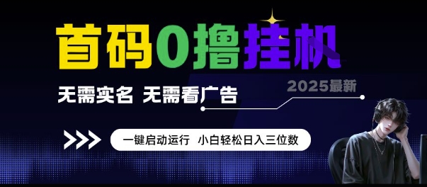 首码0撸挂G项目，无需实名无需看广告 一键启动运行，小白轻松日入三位数【揭秘】-4158创业网
