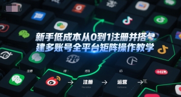 新手低成本从0到1注册并搭建多账号全平台矩阵操作教学，手机号-邮箱-IP-工具-4158创业网