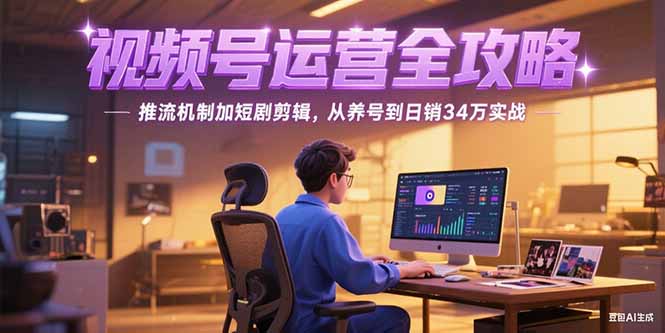 2025视频号运营全攻略，推流机制加短剧剪辑，从养号到日销34万实战-4158创业网