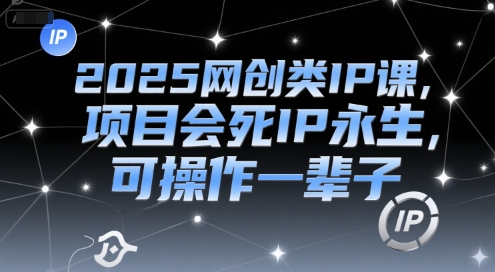 2025网创类IP课，项目会死IP永生，可操作一辈子-4158创业网