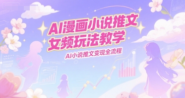 AI漫画小说推文女频玩法教学，AI小说推文变现全流程-4158创业网