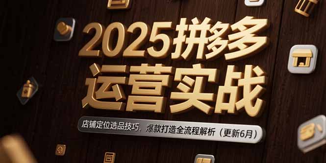 2025拼多多运营实战：店铺定位选品技巧，爆款打造全流程解析(更新6月-4158创业网