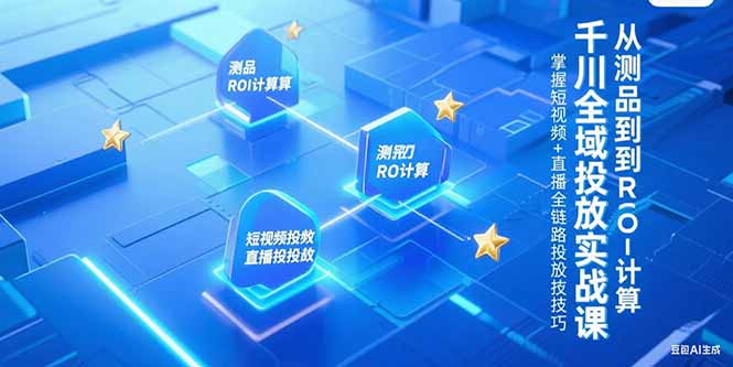 千川全域投放实战课，从测品到ROI计算，掌握短视频+直播全链路投放技巧-4158创业网