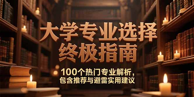 付费文：大学专业选择终极指南,100个热门专业解析,包含推荐与避雷实用建议-4158创业网